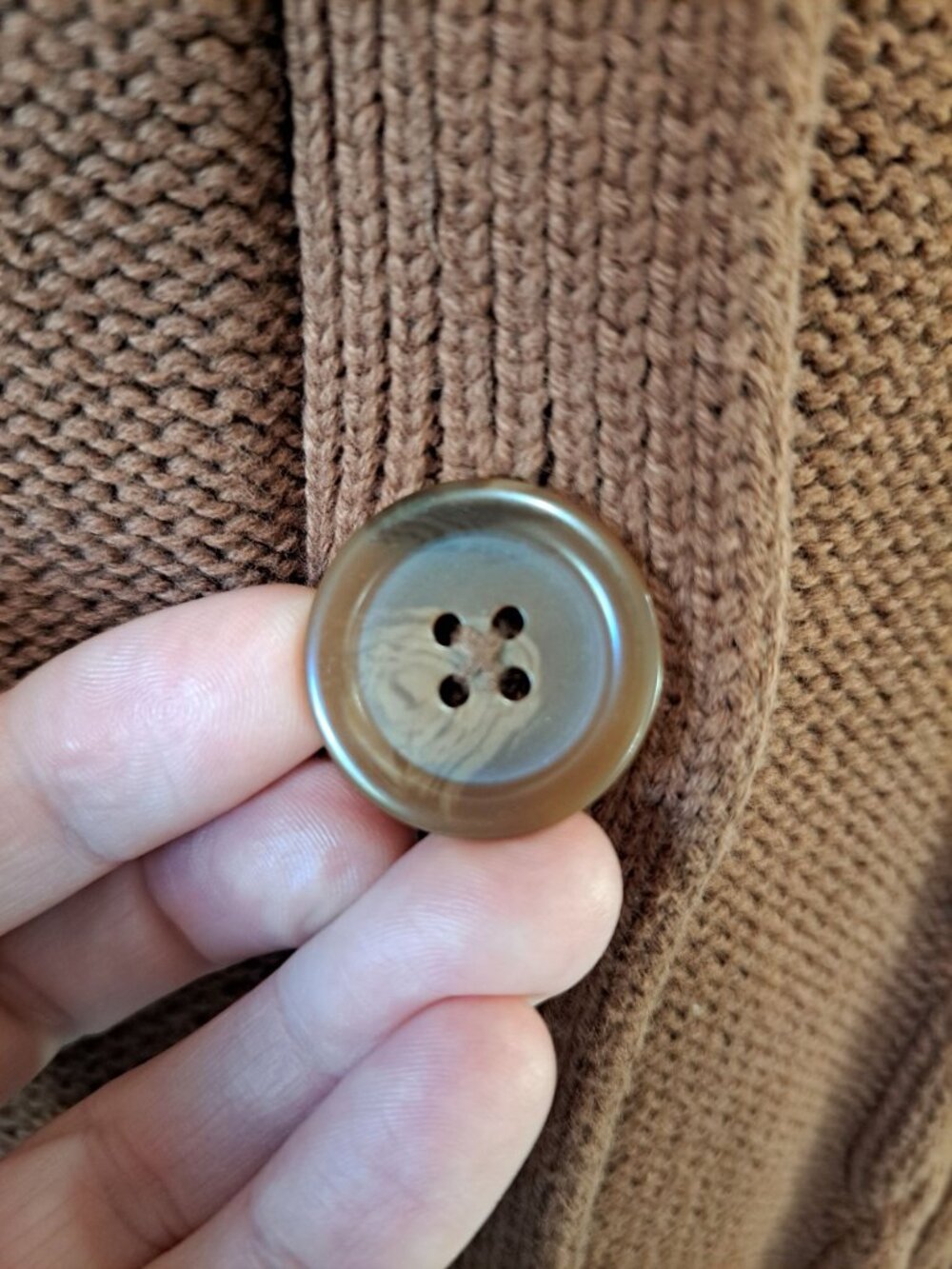 Gander Mountain Brown Cable Knit Cardigan Hood Pockets S Cotton Winter Warm Wome - Picture 3 of 12